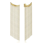 14k Yellow Gold Curved Bar And Waterfall Chain Earrings Kaslique Collection - EG14351Y4JJJ-Gabriel & Co.-Renee Taylor Gallery