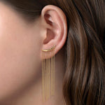 14k Yellow Gold Curved Bar And Waterfall Chain Earrings Kaslique Collection - EG14351Y4JJJ-Gabriel & Co.-Renee Taylor Gallery