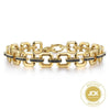 14k Yellow Gold Men's Link Chain Tennis Bracelet with Black Spinel Connectors - TBM4825-8Y4JBS-Gabriel & Co.-Renee Taylor Gallery