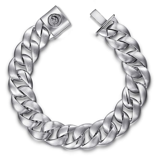 925 Sterling Silver Flat Heavy Chain Bracelet 14mm - TBM4810SVJJJ-Gabriel & Co.-Renee Taylor Gallery
