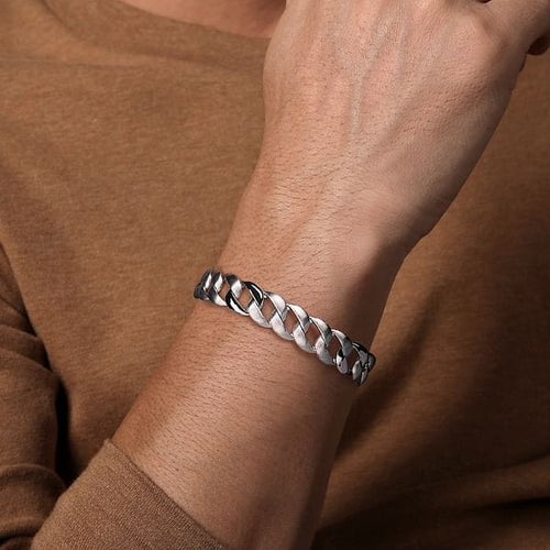 925 Sterling Silver Flat Heavy Chain Bracelet 14mm - TBM4810SVJJJ-Gabriel & Co.-Renee Taylor Gallery