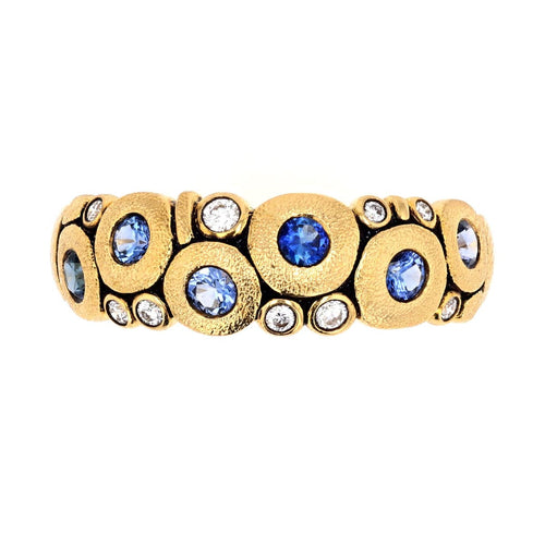 18K Candy Blue Mix Sapphire Dome Ring - R-122SAA-Alex Sepkus-Renee Taylor Gallery
