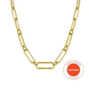 14K Yellow Casted Gold Bujukan Ball Link and Hollow Paperclip Link Chain Necklace - NK7133-17Y4JJJ-Gabriel & Co.-Renee Taylor Gallery
