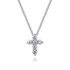 14K White Gold Diamond Cross Pendant Necklace - NK2665W45JJ-Gabriel & Co.-Renee Taylor Gallery