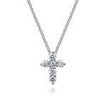 14K White Gold Diamond Cross Pendant Necklace - NK2665W45JJ-Gabriel & Co.-Renee Taylor Gallery
