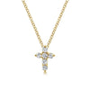 14K Yellow Gold Diamond Cross Pendant Necklace - NK2664Y44JJ-Gabriel & Co.-Renee Taylor Gallery