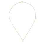 14K Yellow Gold Diamond Cross Pendant Necklace - NK2664Y44JJ-Gabriel & Co.-Renee Taylor Gallery