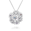 18 inch 925 Sterling Silver Floral Blue Topaz, Garnet & Amethyst Pendant Necklace - NK3750SVJMC-Gabriel & Co.-Renee Taylor Gallery
