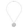 18 inch 925 Sterling Silver Floral Blue Topaz, Garnet & Amethyst Pendant Necklace - NK3750SVJMC-Gabriel & Co.-Renee Taylor Gallery