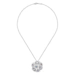 18 inch 925 Sterling Silver Floral Blue Topaz, Garnet & Amethyst Pendant Necklace - NK3750SVJMC-Gabriel & Co.-Renee Taylor Gallery