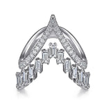 18K White Gold Diamond Baguette and Round Chevron Statement Ring – LR51820W84JJ-Gabriel & Co.-Renee Taylor Gallery