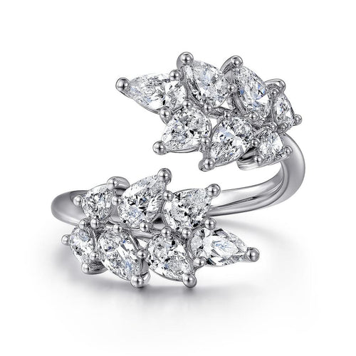 18K White Gold Diamond Bypass Ring – LR52386W84JJ-Gabriel & Co.-Renee Taylor Gallery
