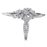 18K White Gold Diamond Pave Oval Sunburst Statement Ring – LR51398W84JJ-Gabriel & Co.-Renee Taylor Gallery