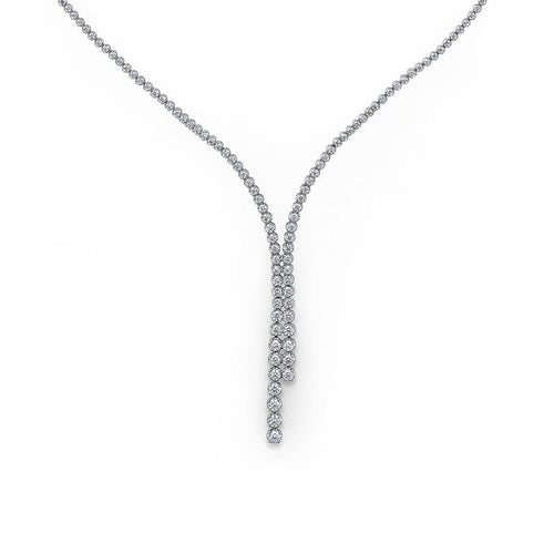18K White Gold Graduating Diamond Necklace – NK6981W84JJ-Gabriel & Co.-Renee Taylor Gallery