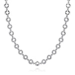 18K White Gold Round Link Diamond Necklace – NK6692W84JJ-Gabriel & Co.-Renee Taylor Gallery