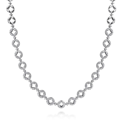 18K White Gold Round Link Diamond Necklace – NK6692W84JJ-Gabriel & Co.-Renee Taylor Gallery