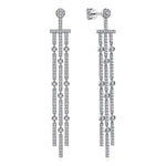 18K White Gold Three Row Linear Drop Diamond Stud Earrings – EG13904W84JJ-Gabriel & Co.-Renee Taylor Gallery