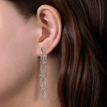 18K White Gold Three Row Linear Drop Diamond Stud Earrings – EG13904W84JJ-Gabriel & Co.-Renee Taylor Gallery