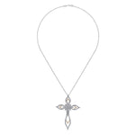 18K White-Rose Gold Openwork Diamond Cross Pendant Necklace – NK4981T84JJ-Gabriel & Co.-Renee Taylor Gallery