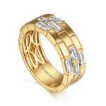 18K Yellow Gold Rectangle Diamond Wide Band Ring – LR52846Y83JJ-Gabriel & Co.-Renee Taylor Gallery