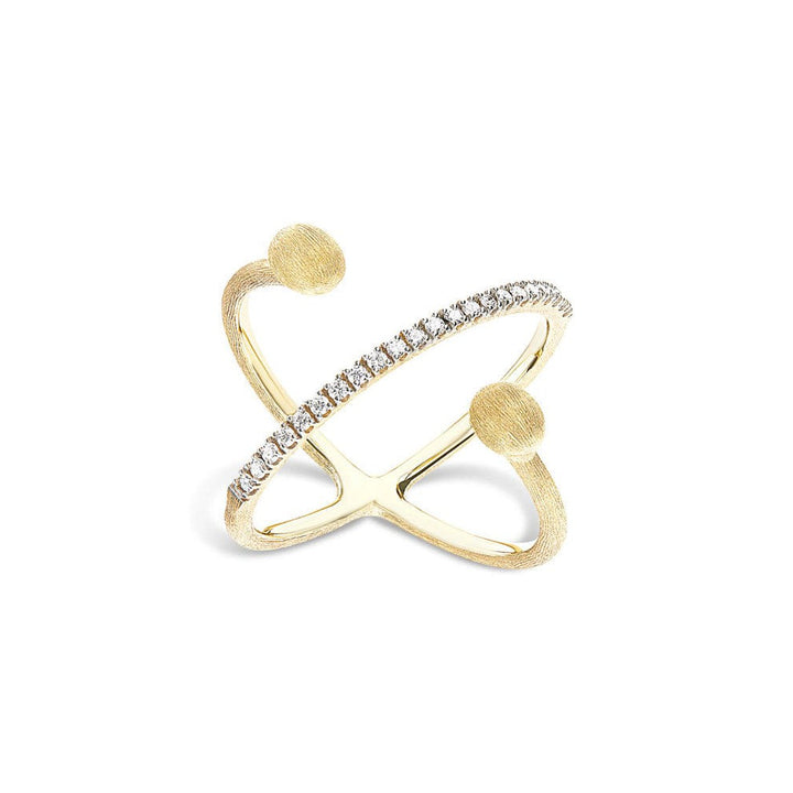 "ÉLITE" 18K Gold & Diamonds Criss Cross Ring - AS8-583-Nanis-Renee Taylor Gallery