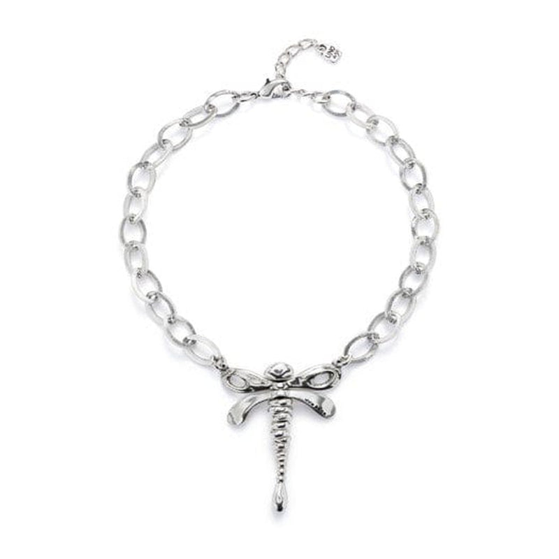 Ser Rebelde Sterling Silver Plated Necklace - COL1949MTL0000U-UNO de 50-Renee Taylor Gallery
