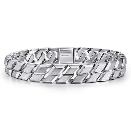 10mm 925 Sterling Silver Herringbone Men's Bracelet - TBM2122SVJJJ-Gabriel & Co.-Renee Taylor Gallery