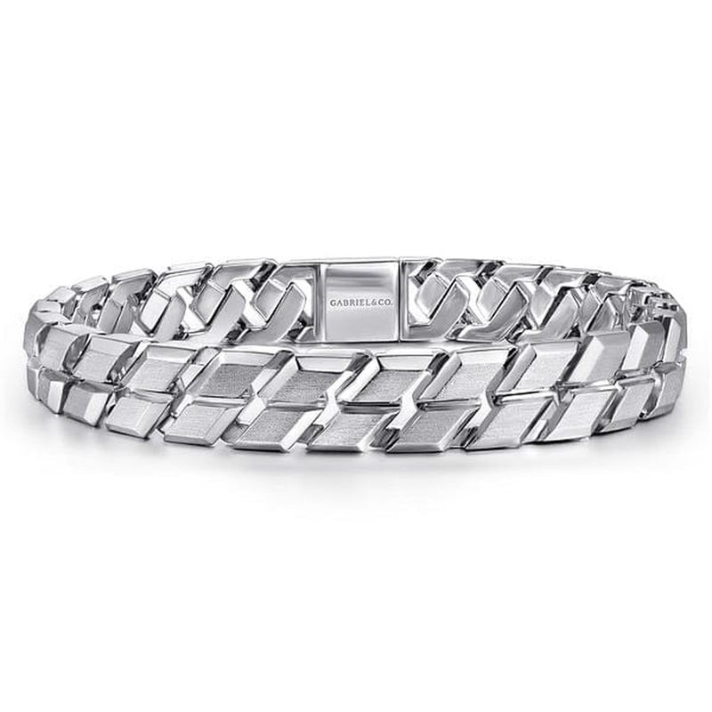 10mm 925 Sterling Silver Herringbone Men's Bracelet - TBM2122SVJJJ-Gabriel & Co.-Renee Taylor Gallery