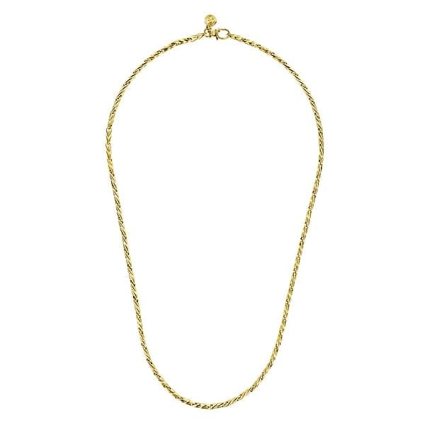 22 Inch 14K Yellow Gold Hollow Men's Link Chain Necklace - NKM6767-22Y4JJJ-Gabriel & Co.-Renee Taylor Gallery