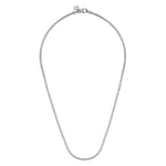 925 Sterling Silver Solid Men's Box Chain Necklace 22" 2.5mm - NKM2079-22SVJJJ-Gabriel & Co.-Renee Taylor Gallery