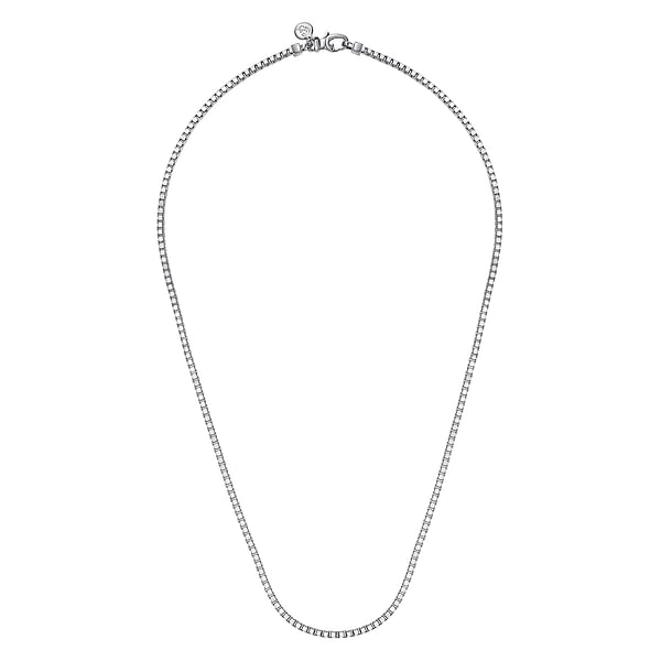 925 Sterling Silver Solid Men's Box Chain Necklace 22" 2.5mm - NKM2079-22SVJJJ-Gabriel & Co.-Renee Taylor Gallery
