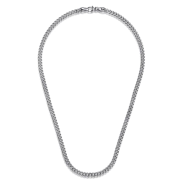 22 Inch 5mm 925 Sterling Silver Solid Men's Cuban Link Chain Necklace - NKM2143-Gabriel & Co.-Renee Taylor Gallery