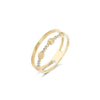 "ÉLITE" Gold Boules & Diamonds Bars Double-Band Ring- AS20-583-Nanis-Renee Taylor Gallery