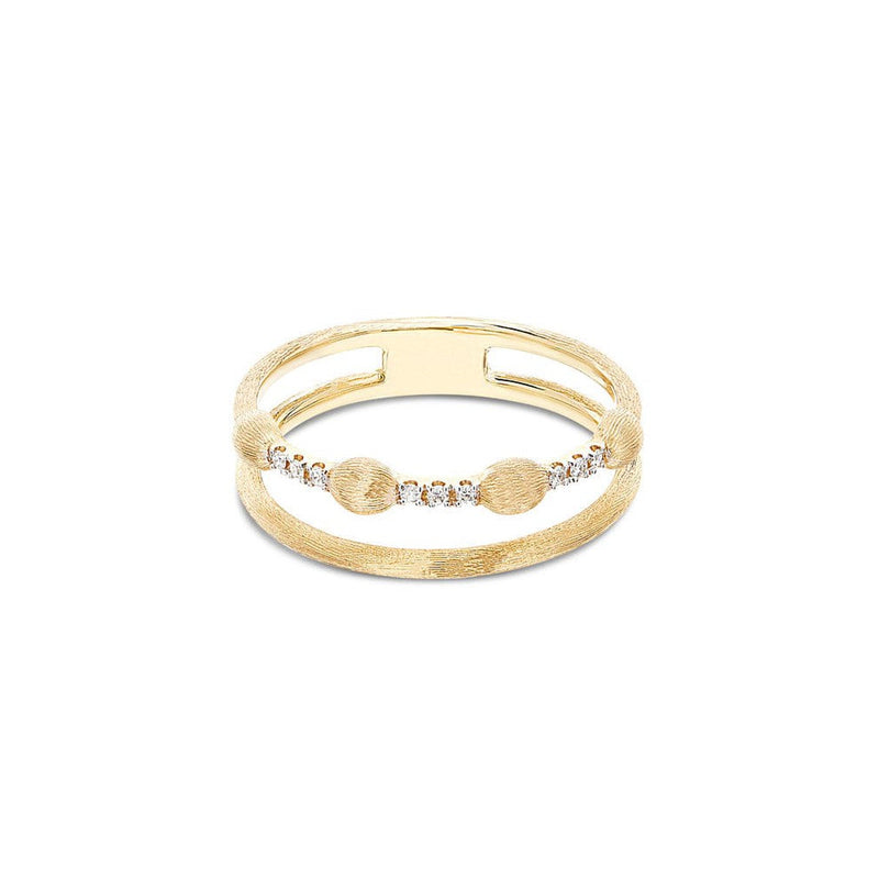 "ÉLITE" Gold Boules & Diamonds Bars Double-Band Ring- AS20-583-Nanis-Renee Taylor Gallery