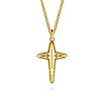 22 Inch 14K Yellow Gold Diamond Cross Pendant Necklace - NKM2156-22Y45JJ-Gabriel & Co.-Renee Taylor Gallery