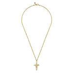 22 Inch 14K Yellow Gold Diamond Cross Pendant Necklace - NKM2156-22Y45JJ-Gabriel & Co.-Renee Taylor Gallery