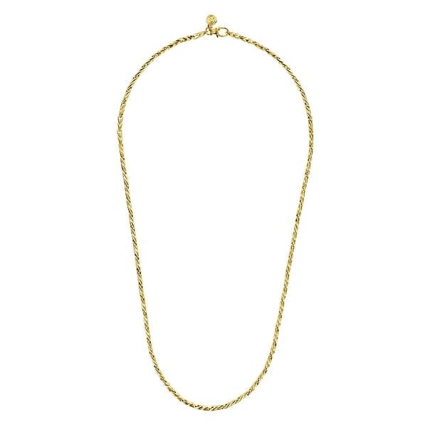 22 Inch 14K Yellow Gold Hollow Men's Link Chain Necklace - NKM6767-22Y4JJJ-Gabriel & Co.-Renee Taylor Gallery