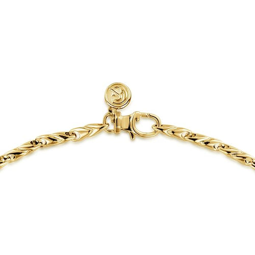 22 Inch 14K Yellow Gold Hollow Men's Link Chain Necklace - NKM6767-22Y4JJJ-Gabriel & Co.-Renee Taylor Gallery