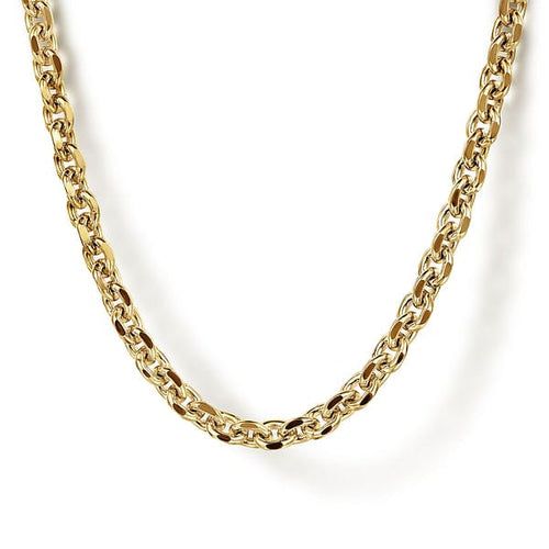 14K Yellow Gold Hollow Men's Necklace - NKM7010-Gabriel & Co.-Renee Taylor Gallery
