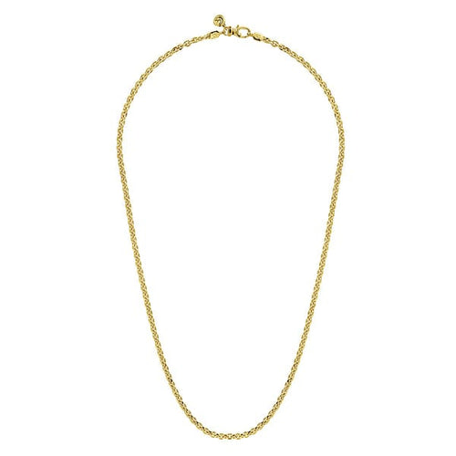14K Yellow Gold Hollow Men's Necklace - NKM7010-Gabriel & Co.-Renee Taylor Gallery
