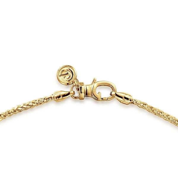 14K Yellow Gold Hollow Men's Wheat Chain Necklace - NKM7008-22Y4JJJ-Gabriel & Co.-Renee Taylor Gallery