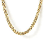 14K Yellow Gold Hollow Men's Wheat Chain Necklace - NKM7011-Gabriel & Co.-Renee Taylor Gallery