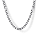 925 Sterling Silver Solid Men's Box Chain Necklace 22" 2.5mm - NKM2079-22SVJJJ-Gabriel & Co.-Renee Taylor Gallery