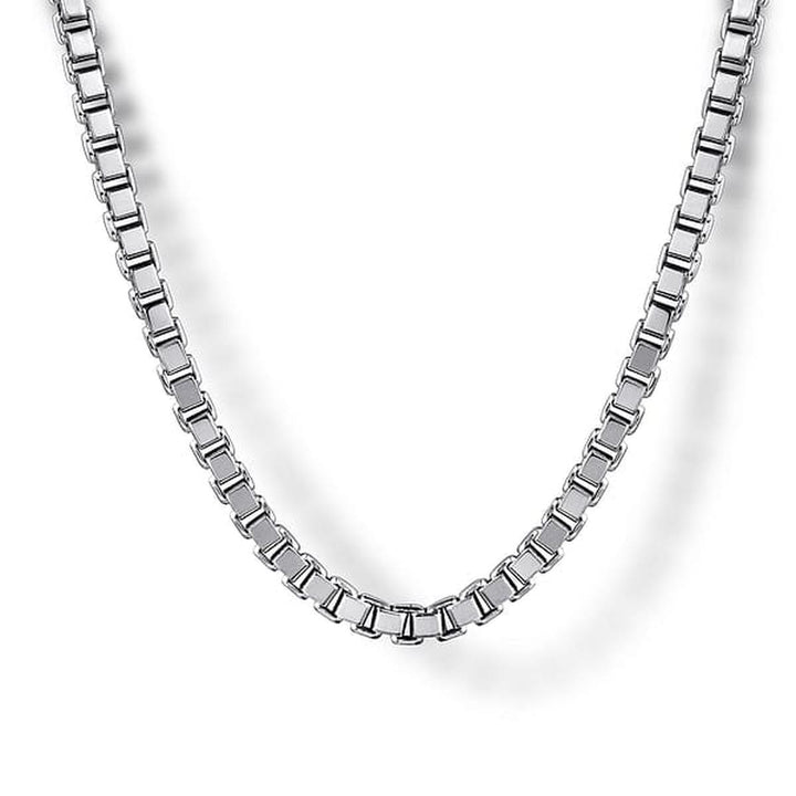 925 Sterling Silver Solid Men's Box Chain Necklace 22