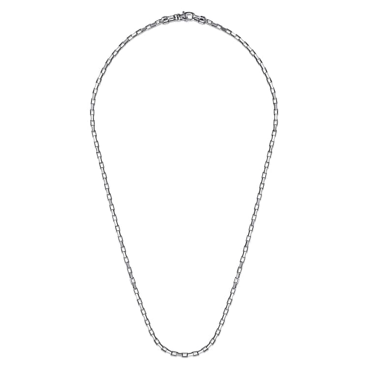 22 Inch 2.5mm 925 Sterling Silver Solid Men's Box Chain Necklace - NKM2158-22SVJJJ-Gabriel & Co.-Renee Taylor Gallery