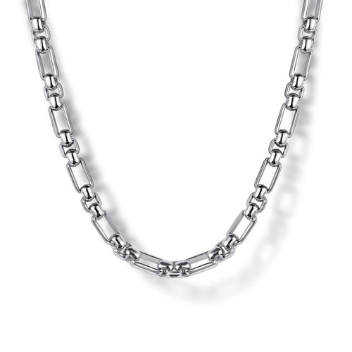 26 Inch 3mm 925 Sterling Silver Men's Solid Figaro Link Chain Necklace - NKM2157-26SVJJJ-Gabriel & Co.-Renee Taylor Gallery