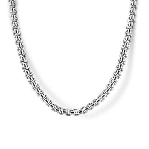 22 Inch 3mm 925 Sterling Silver Men's Solid Round Box Chain Necklace - NKM2237-22SVJJJ-Gabriel & Co.-Renee Taylor Gallery