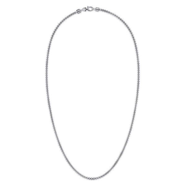 22 Inch 3mm 925 Sterling Silver Men's Solid Round Box Chain Necklace ...