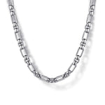 22 Inch 3mm 925 Sterling Silver Solid Figaro Chain Necklace - NKM2157-22SVJJJ-Gabriel & Co.-Renee Taylor Gallery