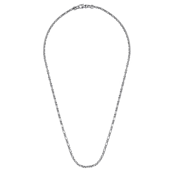 22 Inch 3mm 925 Sterling Silver Solid Figaro Chain Necklace - NKM2157-22SVJJJ-Gabriel & Co.-Renee Taylor Gallery